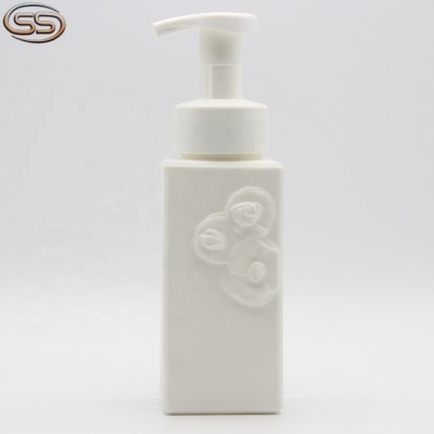 Cosmetic Shower Gel PET Plastic Shampoo Square Unique Shape Bottle