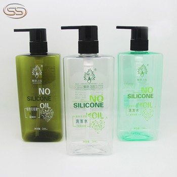 Square Shape 500ml Empty Shampoo and Shower Gel PET Plastic Bottle