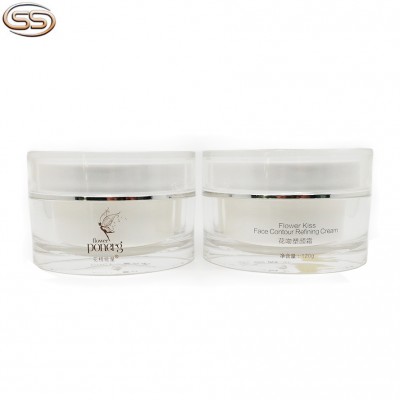 Double wall cosmetic containers acrylic transparent cream jars 120ml