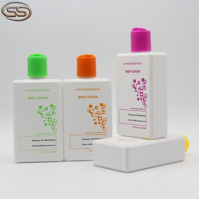 200ml Square PETG Plastic Shampoo Bottle With Press Cap